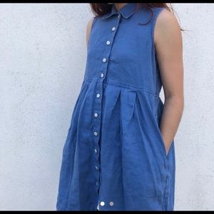 Blue collared babydoll dress